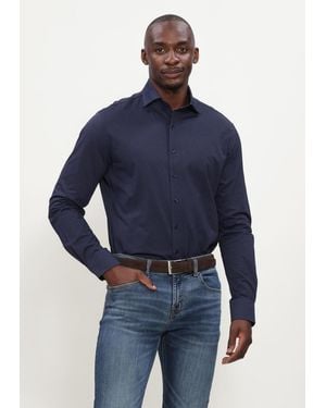 Profuomo Herren Hemden Shirt One Piece Japanese Knitted - Blau
