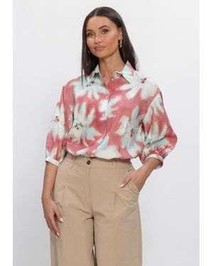 Jansen Amsterdam Damen Blusen Pip Blouse Wf 761 3/4 Puffed Sleeve Wide Fit - Rot