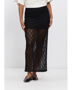 Y.A.S Damen Röcke Yaskarinahw Long Lace Skirt Ka - Schwarz