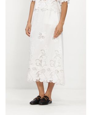 Neo Noir Damen Röcke Yara Long Emb Skirt - Weiß