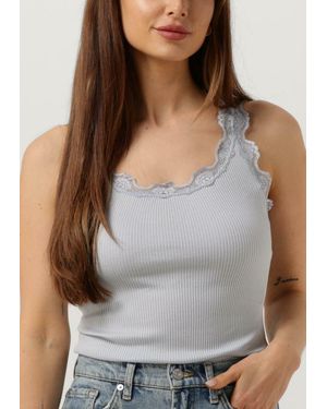 Rosemunde Top Silk Top W/ Lace Damen - Grau