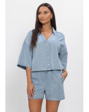Modström Damen Blusen Alvarmd Shirt - Blau