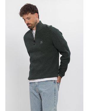 Chasin' Herren Pullover & Cardigans Oscar Brik Half Zip - Grau