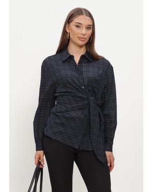Object Damen Blusen Objmalua L/S Re Shirt 147 - Blau