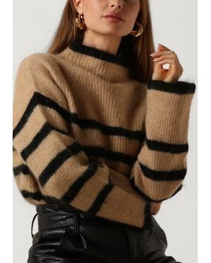 Second Female Pullover Ovalis Knit T-Neck Damen - Braun