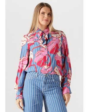 Pom Damen Blusen Blouse Urban Flora Stripe - Rot