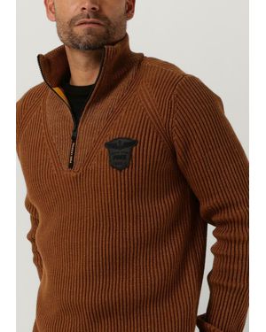 PME LEGEND Pullover Half Zip Collar Cotton Herren - Braun