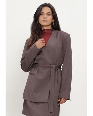 Object Damen Blazers Objlisa Lo L/S Belt Blazer - Braun