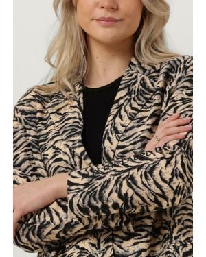 Alix The Label Blazer Ladies Woven Tiger Granddad Blazer - Mehrfarbig