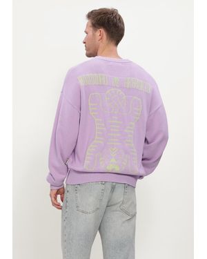 Woodbird Herren Pullover & Cardigans Wbkurt Tiger Crew - Lila