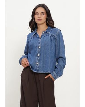 MSCH Copenhagen Damen Blusen Mschago Rue Shirt - Blau