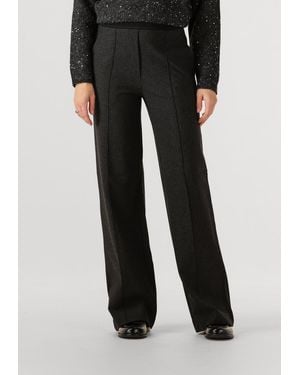 Jansen Amsterdam Damen Hosen Ellen Broek Hvm 411 Wide Leg Elastique Logo Waistband - Schwarz