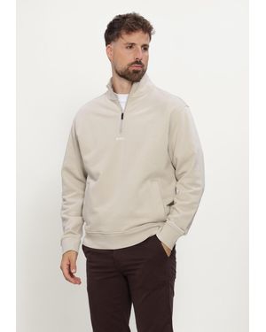BOSS Herren Pullover & Cardigans Ze Smallzip - Natur