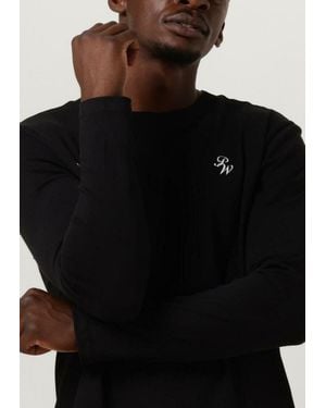 PUREWHITE Longsleeve With Chest Print - Schwarz
