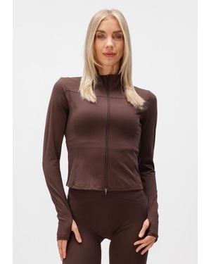 Neo Noir Damen Pullover & Cardigans Nolana Zip Blouse - Braun