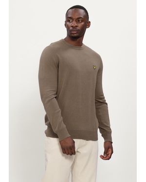 Lyle & Scott Herren Pullover & Cardigans Cotton Merino Crew Neck Jumper - Braun