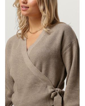 Object Strickjacke Objmalena L/S Wrap Cardigan Noos Damen - Braun