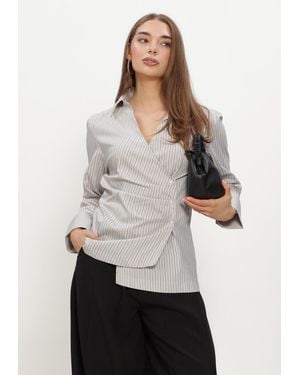 Y.A.S Damen Blusen Yasalisa Ls Long Wrap Shirt - Weiß