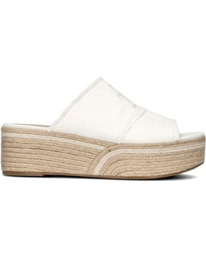 Tommy Hilfiger Mules Denim Wedge Flatform - Schwarz