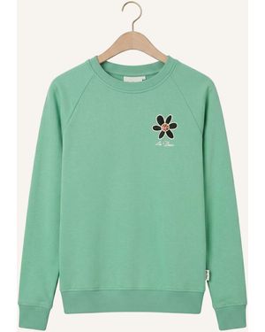 Les Deux Jungen Pullover & Cardigans Flower Sweatshirt - Grün