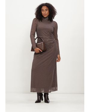 Pom Damen Kleider Amber Check - Braun