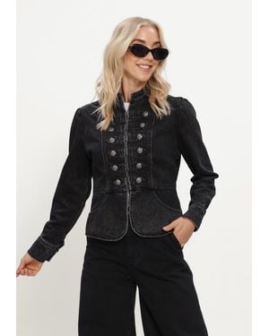Haute L'Amitié Damen Jacken Denim Uniform Jacket - Schwarz