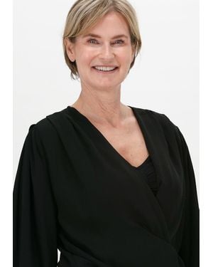 10Days Bluse Overlap Draped Blouse Damen - Schwarz