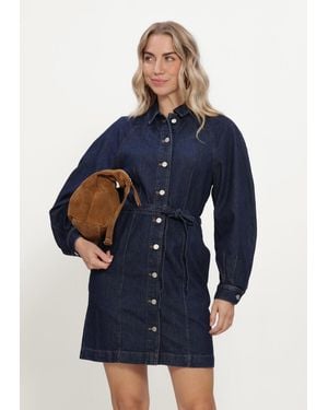 MSCH Copenhagen Damen Kleider Mschsana Lis Denim Shirt Dress - Blau