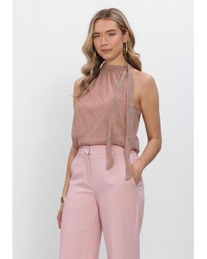 Freebird by Steven Damen Blusen F-Jer-Plisse-Lurex-26-2 - Pink