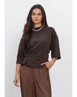 Second Female Damen Tops & T-Shirts Missouri Tee - Braun