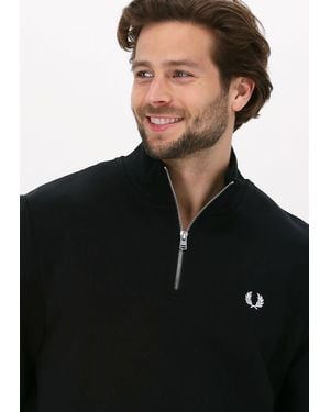 Fred Perry Sweatshirt Half Zip Sweatshirt Herren - Schwarz