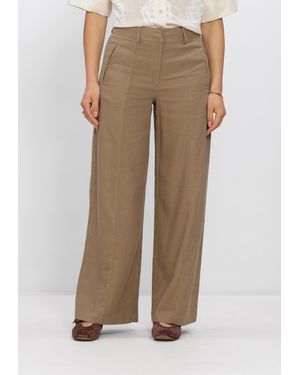 ROUGE EDIT Damen Hosen Rousummer Hw W/F Trouser - Natur
