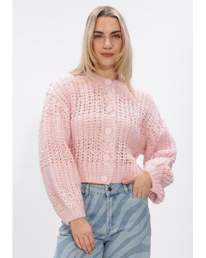 Dante6 Damen Pullover & Cardigans Juna Stripe Cardigan - Pink