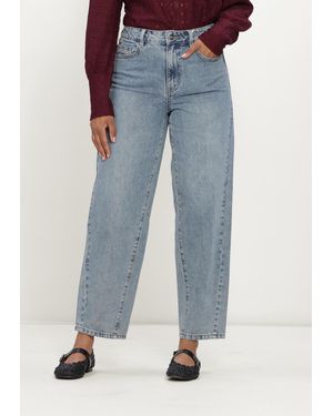 Object Damen Jeans Objmiu Zoe Mw Barrel Ankle Jeans Noos - Blau