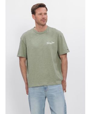 Tommy Hilfiger Herren Polos & T-Shirts Tjm Rlx Novelty Ss Tee - Grün