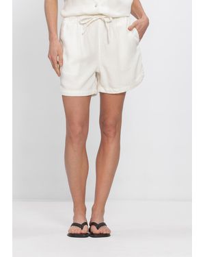 Object Damen Hosen Objframe Re Mw Shorts - Weiß
