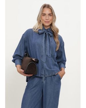 Simplee Damen Blusen Wv-Hvy-Tencel-26-3 - Blau