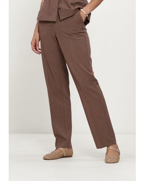 Object Damen Hosen Objlisa Mw Straight Pant Noos - Braun