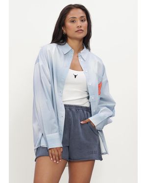 Alix The Label Damen Blusen Ladies Woven Faded Stripe Blouse - Weiß