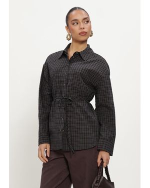 Object Damen Blusen Objdelva L/S Lo Shirt - Schwarz