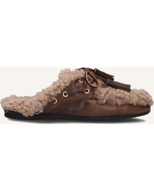 Toral Damen Slipper Killian Fur - Schwarz