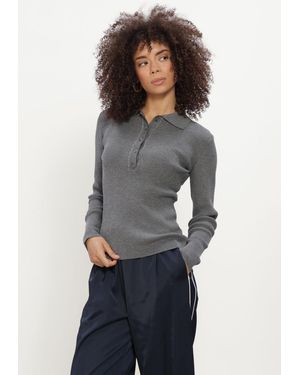 Bruuns Bazaar Damen Pullover & Cardigans Anemonebbvalea Knit Polo - Grau