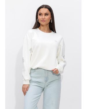 Nukus Damen Pullover & Cardigans Suzanne Pullover Paillet - Weiß