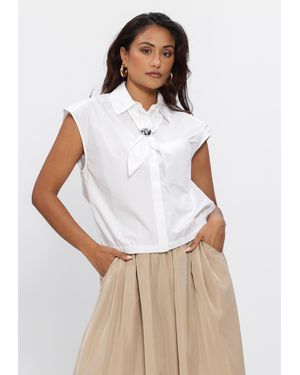 Dante6 Damen Blusen Alcon Scarf Detailed Shirt - Weiß