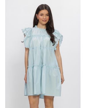 Object Damen Kleider Objhope S/L Dress - Blau