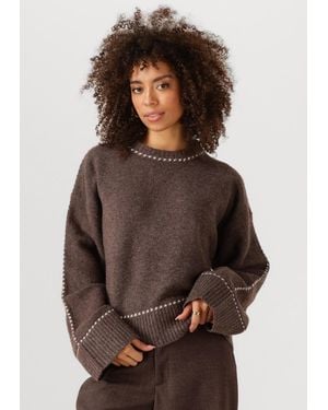 Neo Noir Damen Pullover & Cardigans Roeme Knit Stitch Blouse - Braun