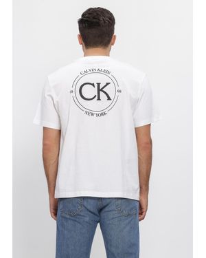 Calvin Klein Herren Polos & T-Shirts 20S April Graphic Seasonal Fashi - Weiß