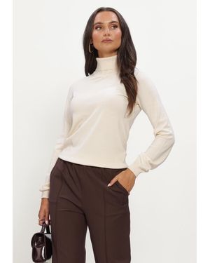 Silvian Heach Damen Pullover & Cardigans Sweater Turtleneck Recik - Weiß