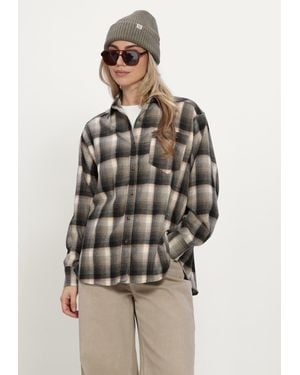 Neo Noir Damen Blusen Dalma Flannel Check Shirt - Natur