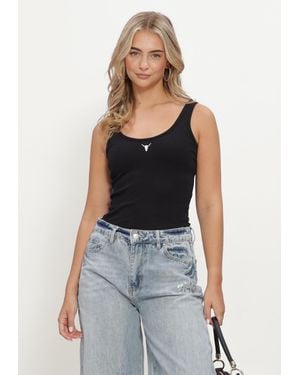 Alix The Label Damen Tops & T-Shirts Ladies Knitted Tank Top - Blau
